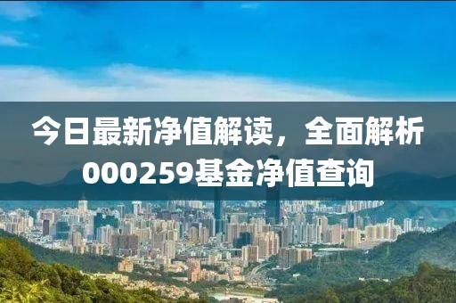 今日最新净值解读，全面解析000259基金净值查询