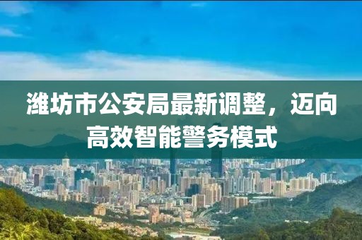 潍坊市公安局最新调整，迈向高效智能警务模式