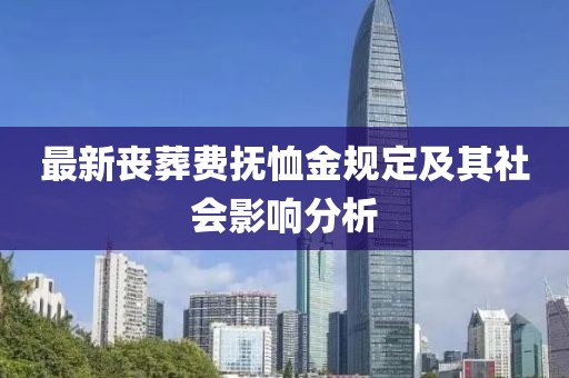 最新丧葬费抚恤金规定及其社会影响分析