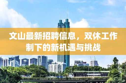 文山最新招聘信息，双休工作制下的新机遇与挑战