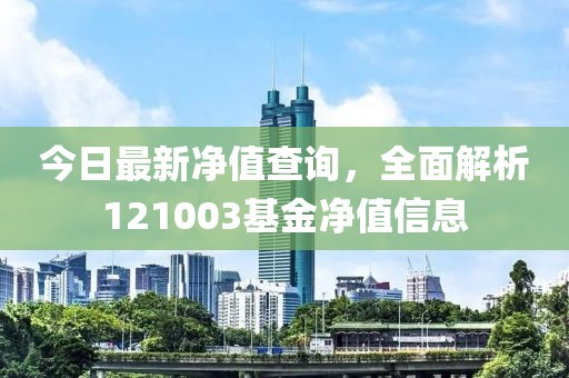 今日最新净值查询，全面解析121003基金净值信息